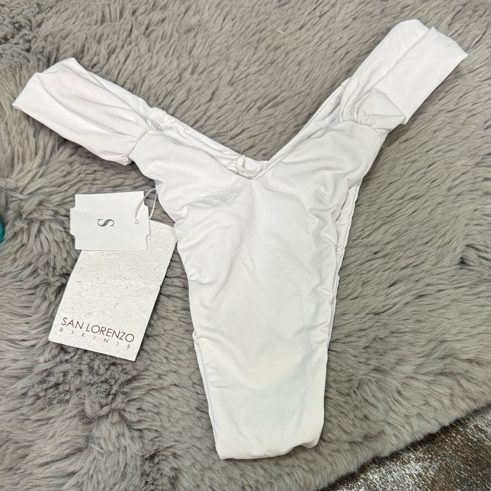 San Lorenzo thong tanga cheeky White Bikini Bottom